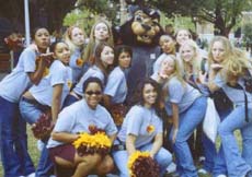 Cheerleaders get up-close and personal with NFL