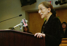 U.S. Supreme Court Justice Ruth Bader Ginsburg delivers a speech on ‘Four Giants of Louisiana Law’ to the School of Law on Monday.  The speech, which was part of Loyola’s annual Ainsworth lecture series, did not involve a discussion of the abortion issue.