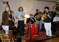 The Cuban band Los Vecinos jams in the Underground Tuesday night as part of Loyola’s International Week celebration. 