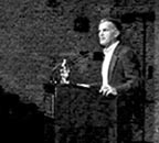 Norman Finkelstein speaks to an audience of more than 150 people about the Arab-Israeli conflict in Nunemaker Auditorium on Tuesday.