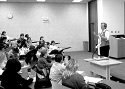 Students listen to Professor Gnuse’s lecture in Old Testament as Literature class.