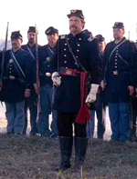 Lt. Col. Joshua Lawrence Chamberlain (Jeff Daniels) and his brigade of Union soldiers stand ready to fight the Rebels.