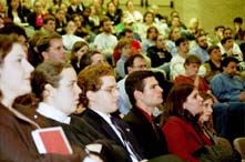 Nunemaker Auditorium filled with students, faculty and members of the community for the Roe v. Wade debate on Feb. 6.