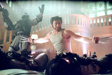 What an animal! Wolverine (Hugh Jackman) defends the mutant younguns,’ sinking his claws into government corruption while still wearing his pajamas.