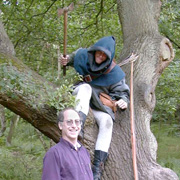 Wasserman, in foreground, had been fascinated with medieval literature and travelled to a mock-up of Sherwood Forest.  He is survived by his wife, Susan Larson; a son, Dash Wasserman; a daughter, Casey Wasserman; his parents, Doris and Noa Wasserman of Dallas; two brothers, Stephen and James Wasserman; and a sister, Susan Woodhull of Plano, Tx.