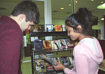 General studies freshman Doug Doneson and psycology freshman Divya Vargheese Loyola students can rent DVDs from the C-Store using Wolf Bucks, Express Card, or cash. To rent the DVDs, Students must fill out an application.Rentals are what you would find in any other local video store New Releases. Rentals are a $1.99 each and can be kept out for two days.