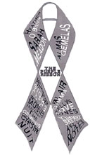 This anti-domestic violence purple ribbon symbolizes Alpha ChiÂ´s benefit concertÂ´s purpose.