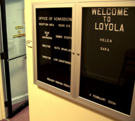 The Loyola University Admissions Office announced recently that it was trying to attract more male students, but no male prospectives visited campus this week.