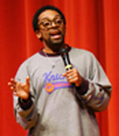 Filmmaker Spike Lee speaks to Loyola students on April 15 as part of the annual Father Carter lecture series.
