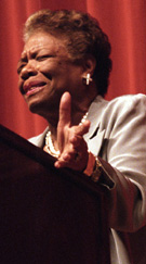 Maya Angelou, writer and social activist, spoke to a packed audience in Roussel Hall Sunday night as part of the Father Carter Lecture Series.