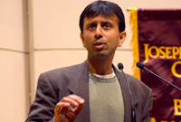 U.S. Rep. Bobby Jindal, R-Kenner, speaks to the crowd at Roussel Performance Hall last Thursday.