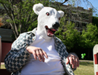 In the Peace Quad Tuesday, the white bear discusses prejudice against bears and his short bu important role in LoyolaÂ´s production of Â´WinterÂ´s Tale.Â´