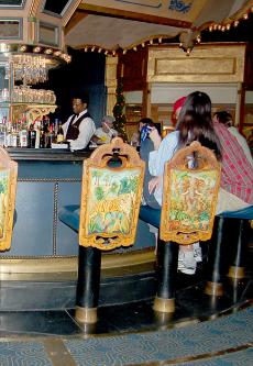 Locals sip drinks at the Carousel Bar inside the Hotel Monteleone in the French Quarter. The bar, shaped like a carousel, rotates one full circle every 18 minutes. 