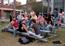 A crowd watches the warm-ups for the final two games of the Loyola International Business Organization soccer tournament. The tournament was created as a fundraiser for LIBO.