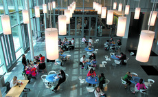 Students and faculty dine in Tulanes new student union. The space might be shared with Loyola soon.