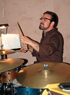 Thelonious Monk institute of Jazz student Colin Stranahan performs with fellow Monk students in the Underground.