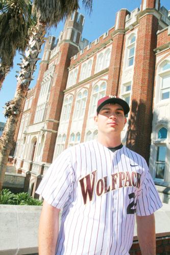 David McChesney, marketing senior, is playing in his first season with the Wolfpack baseball team. (Photo by Kevin Zansler/The Maroon)