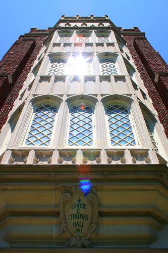 The usable spaces of Thomas Hall lie dormant since its closing in 2007. Above are photos of the building’s façade, chapel and one of the bedrooms used in the past by students and the Jesuit community.