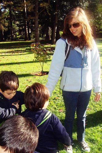 Emily Ramirez, Latin American studies senior, guides some children on a field trip to the Quinta Vergara Museum in Vina del Mar, Chile. Ramirez is teaching English through the International Center in Vina del Mar.
