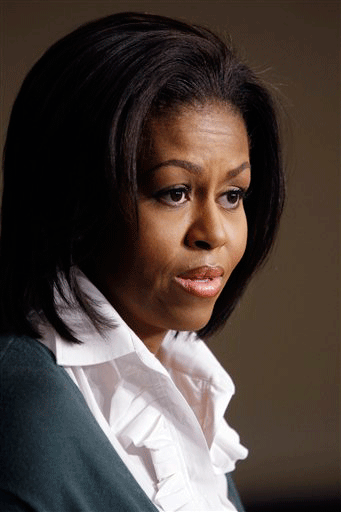 First lady Michelle Obama speaks on health insurance reform and its impact on women and families, Friday, Sept. 18, 2009, in the Eisenhower Executive Office Building on the White House complex in Washington. 
