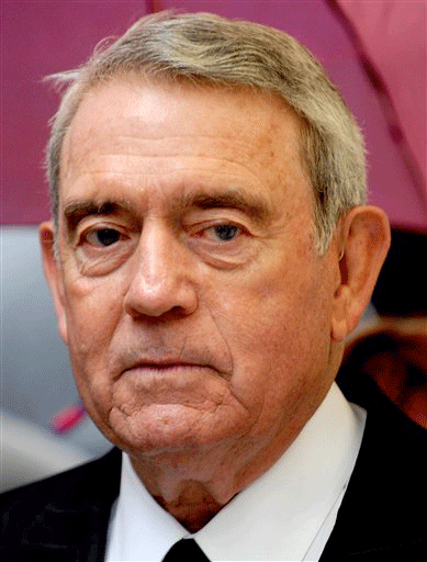 FILE - In this July 23, 2009 file photo, Dan Rather leaves Cronkite's funeral at St. Bartholomew's Church on Park Ave. in New York. 
