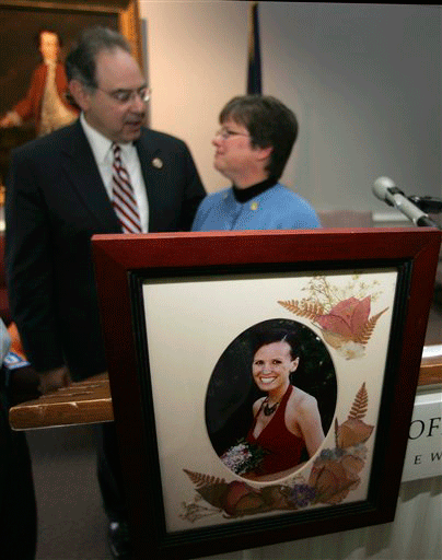 U.S. Rep. Paul Hodes, D-N.H., following a news conference about Michelle's Law named after her daughter Michelle Morse in Concord, N.H., Friday, Oct. 9,2009. Michelle's Law, which takes effect across the country today was a student who attended college full-time in order to keep her insurance before she died of colon cancer in 2005.