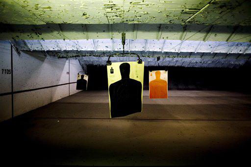 In this photo taken on Tuesday Oct. 6, 2009, targets are seen in the range as members of the Southeast Broward Republican Club attend the monthly meeting at the Pembroke Gun and Range in Hallandale Beach, Fla.