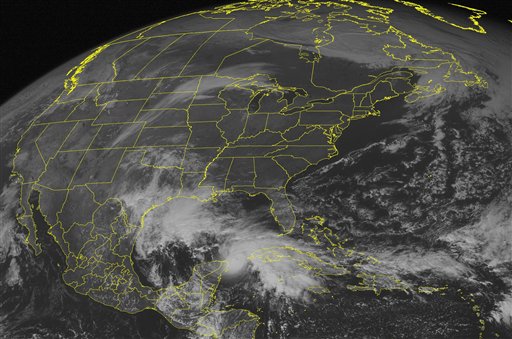 This NOAA satellite image taken Sunday, November 08, 2009 at 12