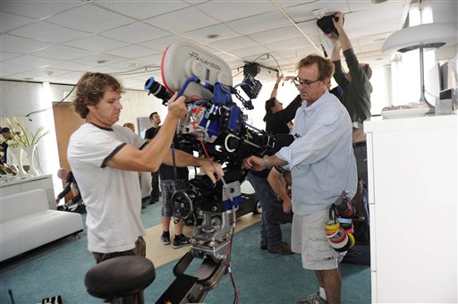 In this Nov. 12, 2009. photo, crew members prepare the set for the action-thriller "The Mechanic", in New Orleans. With hurricane season ending, film and TV production in south Louisiana is picking up, and New Orleans is on track to break last year's filming record.