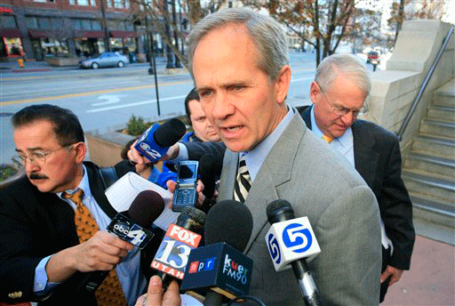 Ed Smart, father of kidnap victim Elizabeth Smart, talks to reporters outside federal court following a hearing for Wanda Barzee, Tuesday, Nov. 17, 2009, in Salt Lake City, Utah. Barzee plead guilty to kidnapping and illegal transportation of a minor across state lines for the 2002 kidnapping of Smart with her partner Brian David Mitchell. 