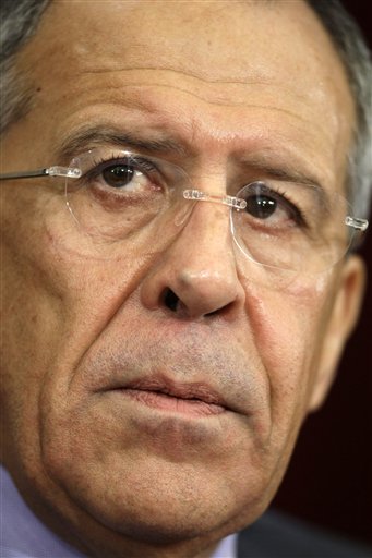 Russian Foreign Minister Sergey Lavrov speaks at a news conference in Moscow on Friday, Jan. 22, 2010. Russian Foreign Minister Sergey Lavrov says talks with the U.S. on a new nuclear arms treaty will resume in early February.