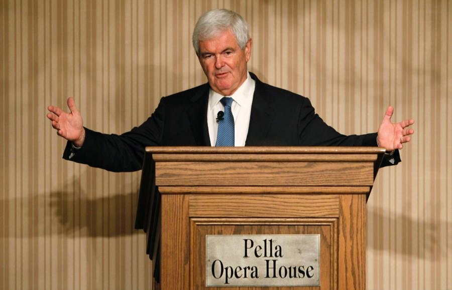 Former House Speaker Newt Gingrich speaks to local business leaders Thursday, Sept. 9, 2010, in Pella, Iowa. Gingrich said during the stop that a Florida pastors plan to burn copies of the Quran is profoundly wrong and violates the beliefs of the countrys founding fathers.