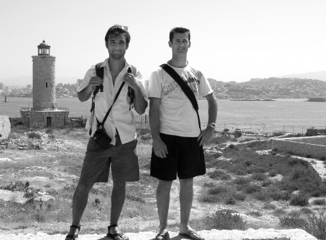 International business senior Alex Fournet, Maroon editor-in-chief poses in Marseille, France during study abroad program with traveling mate.