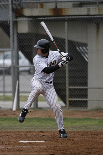 Marketing senior, Ryan Scott, gets ready for a pitch during a game. The Wolfpack has been preparing for this upcoming season by having daily practices and weekend scrimmages.