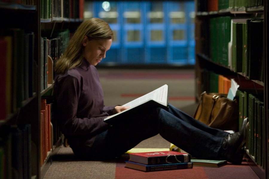 In this film publicity image released by Fox Searchlight, Hilary Swank is shown in a scene from, "Conviction."