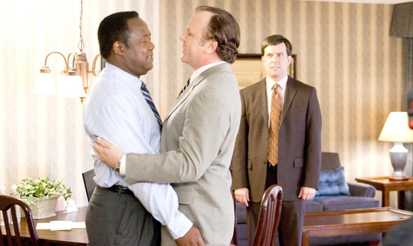From left to right, Isah Whitlock, Jr., John C. Reilly and Ed Helms appear in Cedar Rapids. The film was directed by Miguel Arteta.