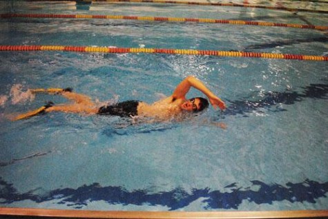 Sean Rose, Music performance sophmore, practices laps in the pool. The Loyola community will have a new swim team to root for this year!