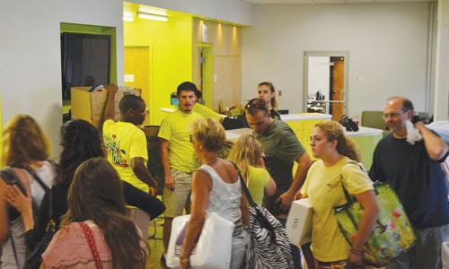 Students move into Buddig Hall on Aug. 22. Due to Cabra Hall renovations, Residental Life has made changes to housing policies