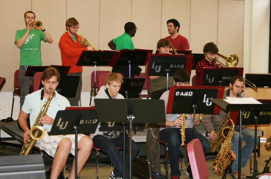 Students from the jazz studies program practice for the Loyola Jazz Ensemble Festival. This year the festival features a collaboration with famed musicians Brian Blade and John Cowherd.