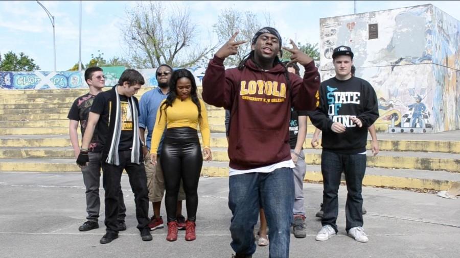 Simon Hill, music industry junior, also known as “Top Billion,” raps in the third cypher video. Hill leads the cypher, a freestyle rap group.