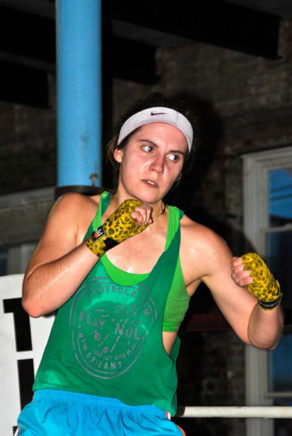 Annie McBride, second year civil law student, trains at her gym Friday Night Fights Gym. McBride, a Houston native, has been boxing for 3 years, though she no longer competes she trains consistently.