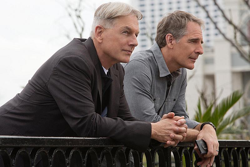 Mark Hammon (left) with Scott Bakula (right) filming scenes of the CBS television series NCIS in New Orleans.