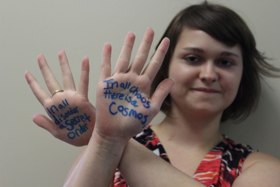 Sammy Ybarzabal, psychology sophomore, poses with a quote meant to bring attention to the stigma of mental illness. Sammy holds down several part time jobs, is part of the Honors program at Loyola and is involved in an on-campus organization, all while living with Type II Bipolar disorder.