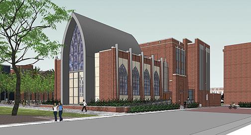 The blueprint for the the future Tom Benson Jesuit Center is constructed to serve the Loyola community for generations to come, according to Office of Institutional Advancement’s Faith in the Future campaign. Tom Benson has already pledged a leadership gift of $8 million to establish the center. 