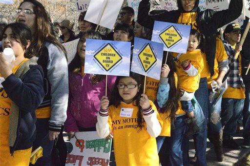 Immigrant advocates attend a Feb. 2 rally to protest a proposal that would repeal a law and prohibit immigrants from being able to get driver’s licenses in New Mexico. JSRI believes immigration is a national problem, and they hope to work on it in the New Orleans community. 