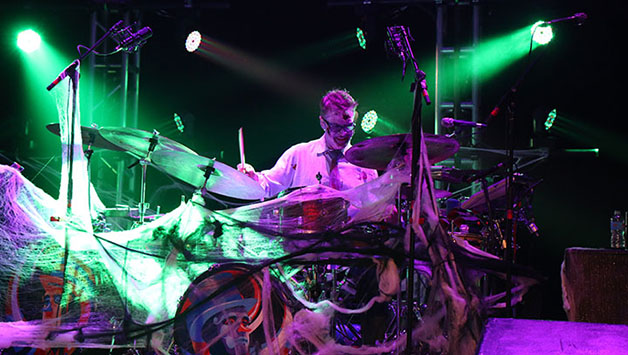 Stanton Moore A’94. drummer of Galactic, performs at Civic Theatre