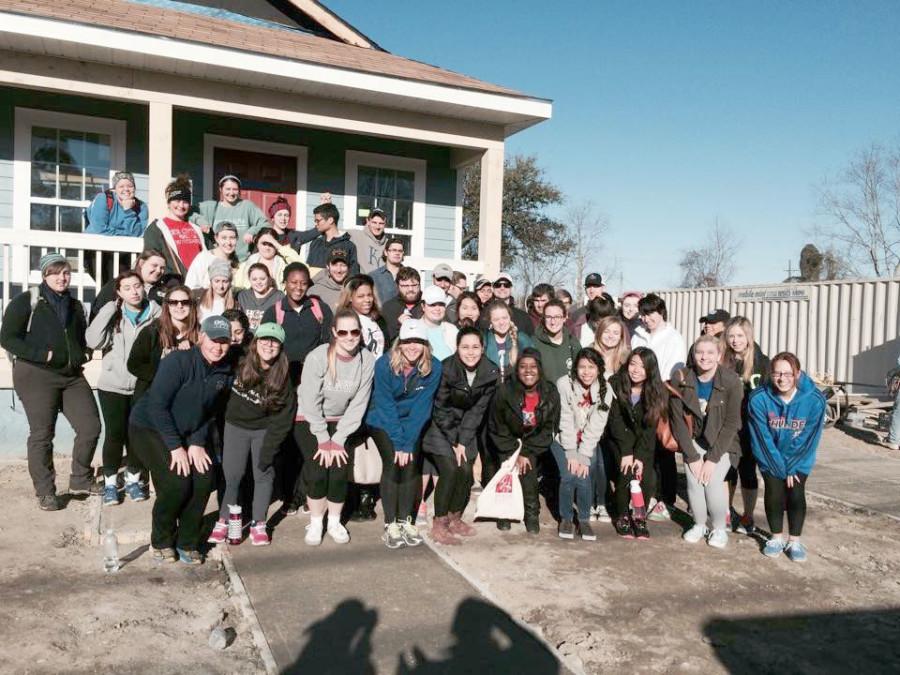 The different Greek organizations work on homes during Greek Week. They partnered with Habitat for Humanity in the 9th Ward.