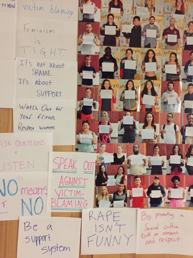 Students Against Sexual Assault hosted a photo campaign on Sept. 14 about ending sexual assualt in the Danna Center. Members advocate against sexual assault throughout the year and ecourage students to take a stand against it.