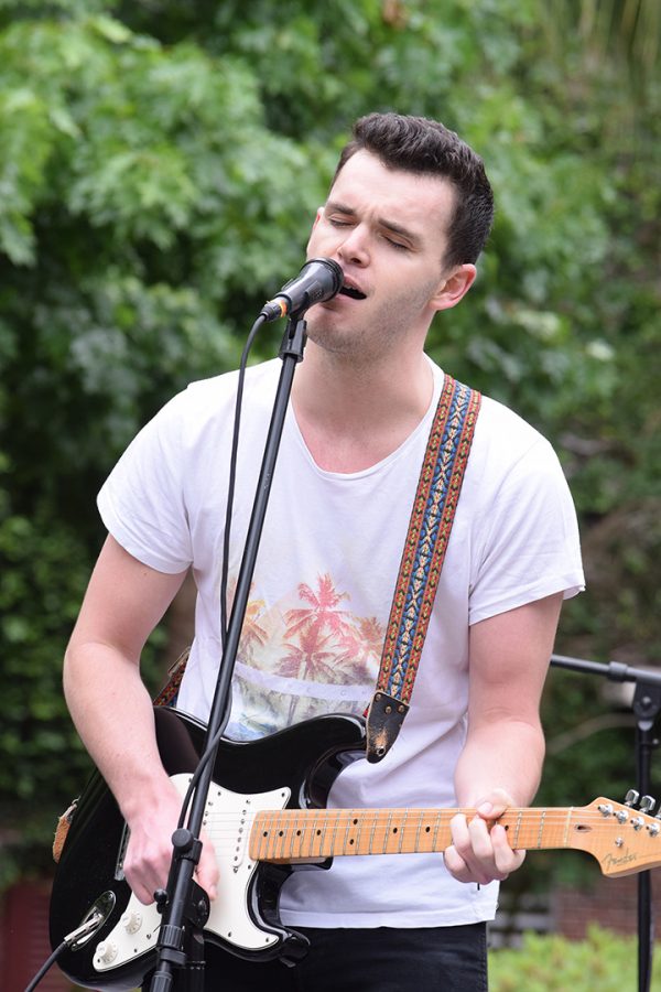 James Quick, music industry business sophomore, sings and plays guitar. Members of the Delta Gamma sorority hosted their first philanthrophic music festival, Delta Jamma, on Saturday, April 16. 