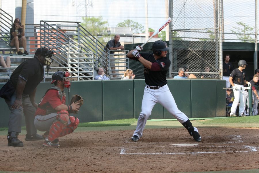 Luis Anguizola bats for Loyola during his junior year. Anguizola was drafted to the MLB this year. Photo credit: The Maroon